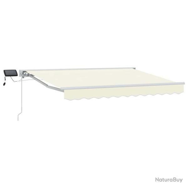Cadre de store manuel avec LEDs Cr�me et Blanc 3,5 x 2,5 m