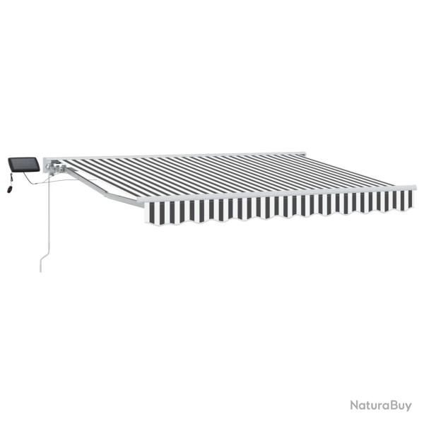 Cadre de store manuel avec LEDs Anthracite et blanc 3,5 x 2,5 m