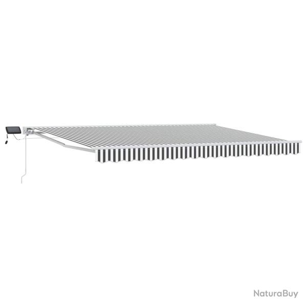 Cadre de store manuel avec LEDs Anthracite et blanc 4 � 3 m