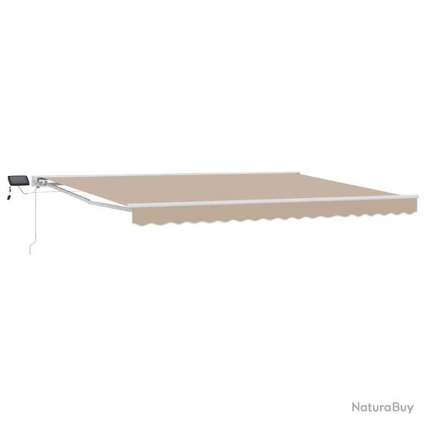 Cadre de store manuel avec LEDs Beige et blanc 4 � 3 m