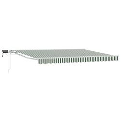 Cadre de store manuel avec LEDs Vert et blanc 4 &times; 3,5 m