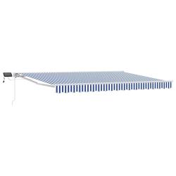 Cadre de store manuel avec LEDs Bleu et Blanc 4,5 &times; 3 m