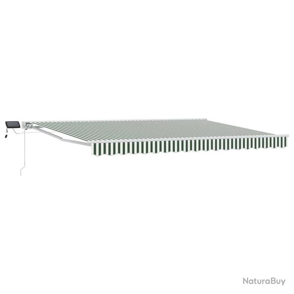 Cadre de store manuel avec LEDs Vert et blanc 4,5 � 3 m
