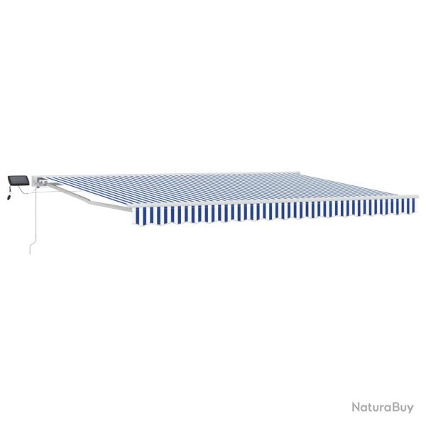 Cadre de store manuel avec LEDs Bleu et Blanc 4,5 � 3,5 m