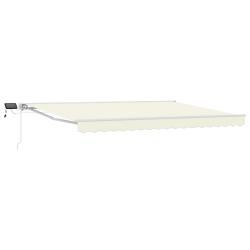 Cadre de store manuel avec LEDs Cr&egrave;me et Blanc 4,5 &times; 3,5 m