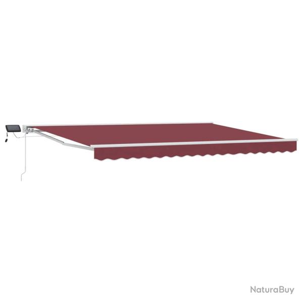 Cadre de store manuel avec LEDs Bourgogne et Blanc 4,5 � 3,5 m