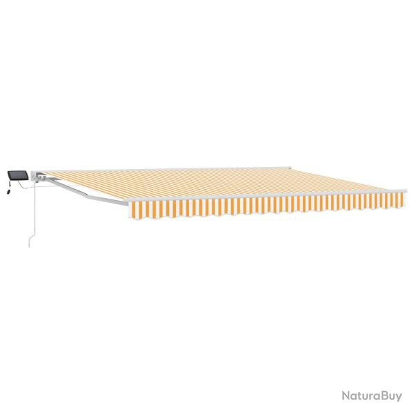 Cadre de store manuel avec LEDs Jaune et blanc 5 x 3 m