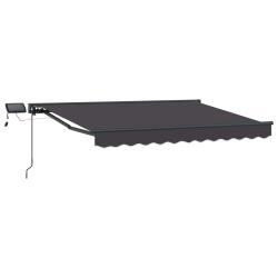 Cadre de store manuel avec LEDs Anthracite 3,5 x 2 m