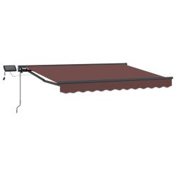 Cadre de store manuel avec LEDs Marron et anthracite 3 x 2,5 m