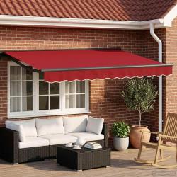 Cadre de store manuel avec LEDs Rouge et Anthracite 3,5 x 2,5 m