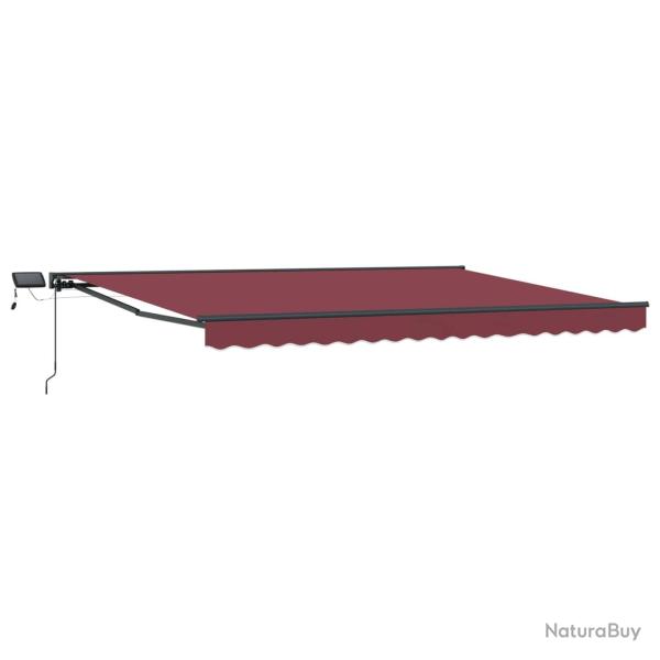 Cadre de store manuel avec LEDs Bourgogne et Anthracite 4 � 3 m