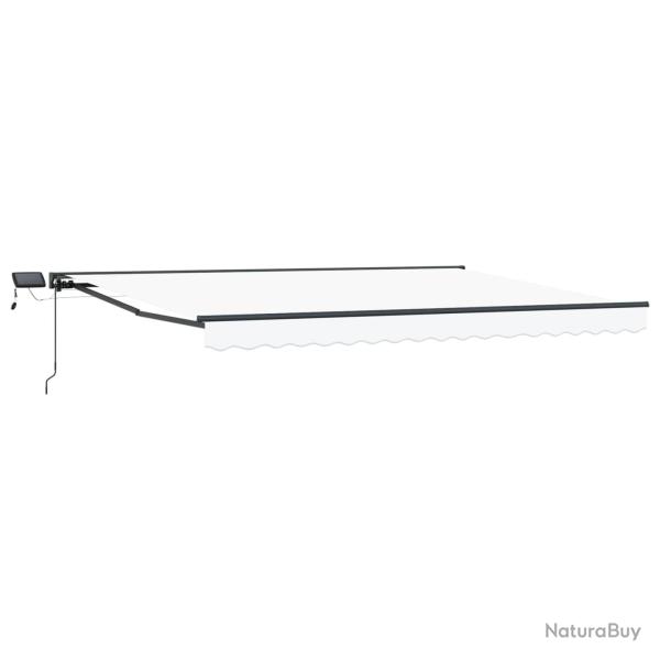 Cadre de store manuel avec LEDs Blanc et anthracite 4 � 3 m