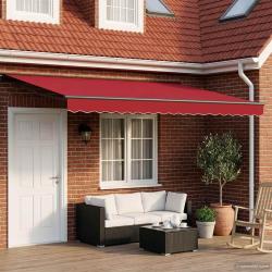 Cadre de store manuel avec LEDs Rouge et Anthracite 4 &times; 3 m