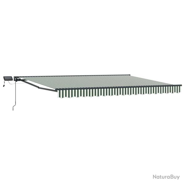 Cadre de store manuel avec LEDs Vert, Blanc, Anthracite 4 � 3 m