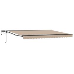 Cadre de store manuel avec LEDs Beige et Anthracite 4 &times; 3,5 m