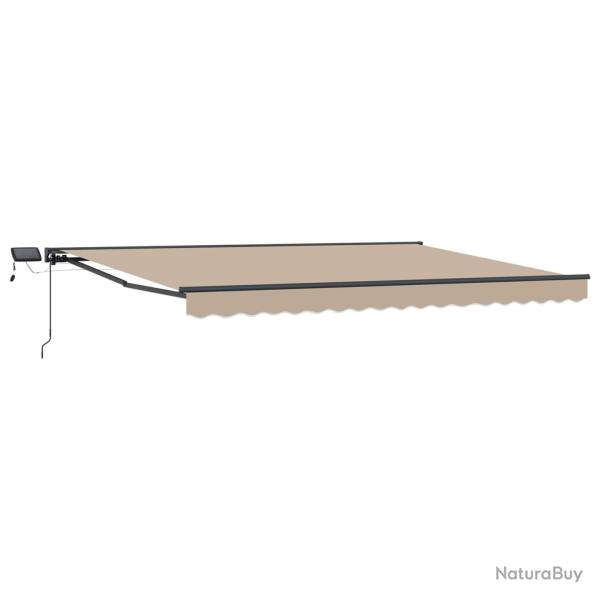 Cadre de store manuel avec LEDs Beige et Anthracite 4,5 � 3 m