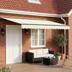Cadre de store manuel avec LEDs Cr&egrave;me et Anthracite 4,5 &times; 3,5 m