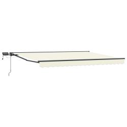 Cadre de store manuel avec LEDs Cr&egrave;me et Anthracite 5 &times; 3,5 m