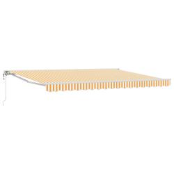 Auvent r&eacute;tractable &eacute;lectrique Jaune et blanc 4 &times; 3,5 m