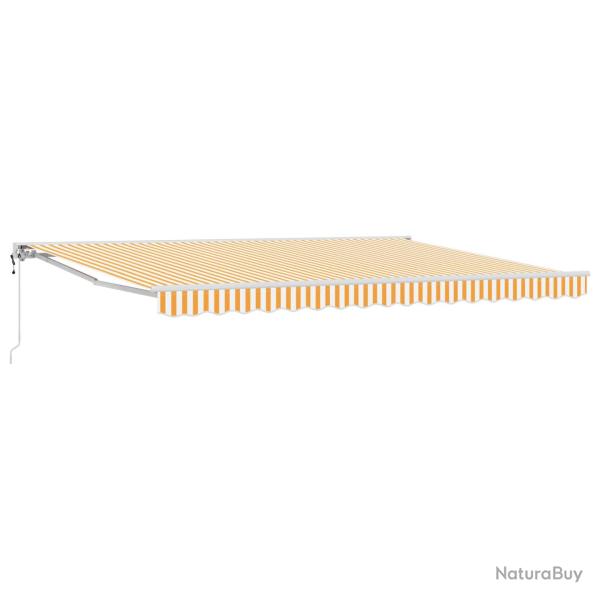 Auvent r�tractable �lectrique Jaune et blanc 4 � 3,5 m