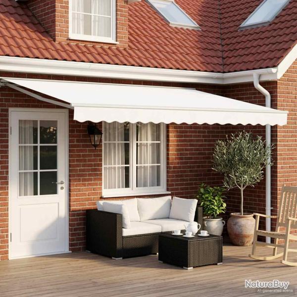 Auvent r�tractable �lectrique Blanc 4 � 3,5 m