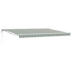 Auvent r&eacute;tractable &eacute;lectrique Vert et blanc 4 &times; 3,5 m