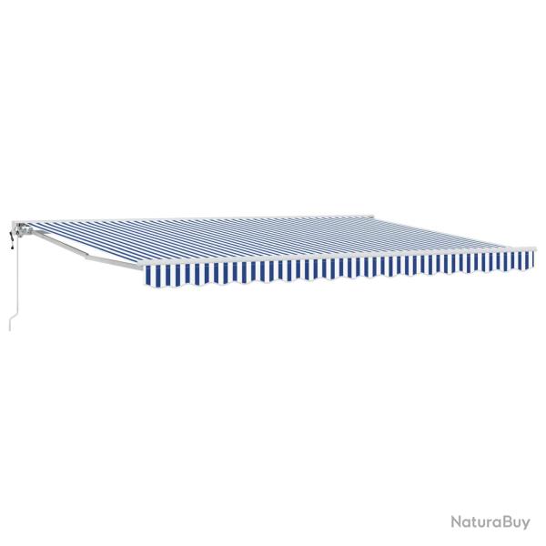 Auvent r�tractable �lectrique Bleu et Blanc 4,5 � 3 m