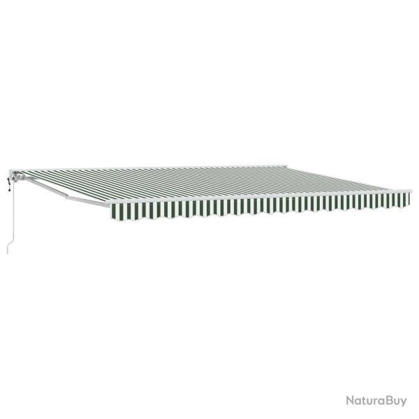 Auvent r�tractable �lectrique Vert et blanc 4,5 � 3,5 m