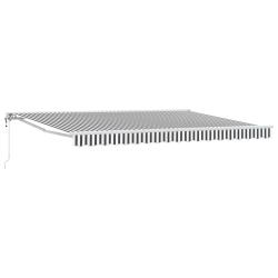 Auvent r&eacute;tractable &eacute;lectrique Anthracite et blanc 5 x 3 m