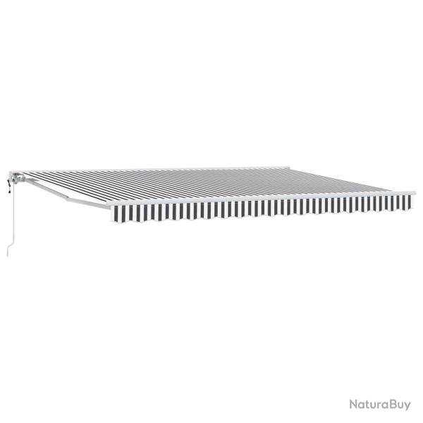 Auvent r�tractable �lectrique Anthracite et blanc 5 x 3 m