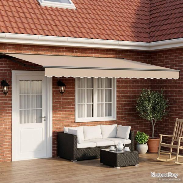 Auvent r�tractable �lectrique Beige et Anthracite 4 � 3,5 m