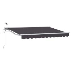Auvent r&eacute;tractable &eacute;lectrique Anthracite et blanc 2,5 x 2 m
