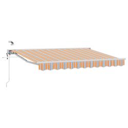 Auvent r&eacute;tractable &eacute;lectrique Bleu, Orange, Blanc 3 x 2,5 m