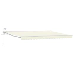 Auvent r&eacute;tractable &eacute;lectrique Cr&egrave;me et Blanc 4 &times; 3,5 m