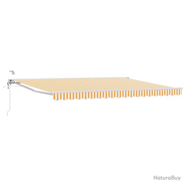Auvent r�tractable �lectrique Jaune et blanc 5 x 3 m