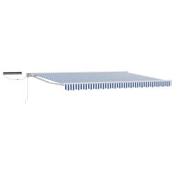 Auvent r&eacute;tractable &eacute;lectrique Bleu et Blanc 4 x 2 m