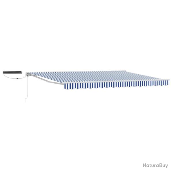 Auvent r�tractable �lectrique Bleu et Blanc 4 x 2 m