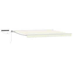 Auvent r&eacute;tractable &eacute;lectrique Cr&egrave;me et Blanc 4 x 2 m