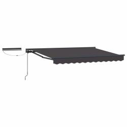 Auvent r&eacute;tractable &eacute;lectrique Anthracite et gris 3,5 x 2,5 m