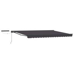 Auvent r&eacute;tractable &eacute;lectrique Anthracite et gris 4,5 &times; 3 m