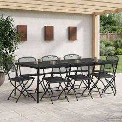 Ensemble de meubles d'ext&eacute;rieur 9 pcs Anthracite Fer et Acier