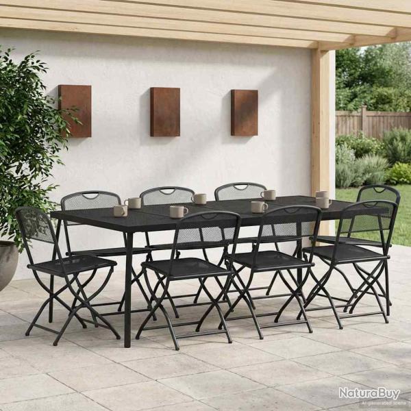 Ensemble de meubles d'ext�rieur 9 pcs Anthracite Fer et Acier