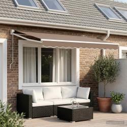Auvent r&eacute;tractable Taupe 3,5 x 2 m 100% Polyester et Aluminium