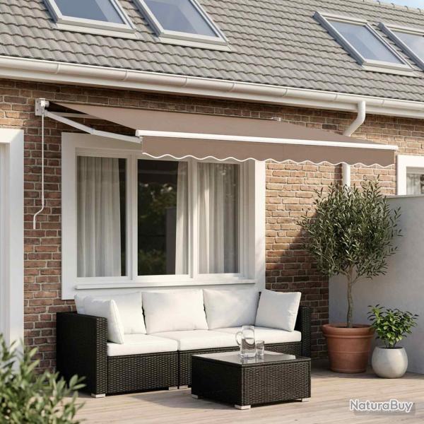 Auvent r�tractable Taupe 3,5 x 2 m 100% Polyester et Aluminium