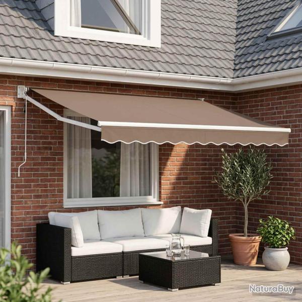 Auvent r�tractable Taupe 3,5 x 2 m Polyester et m�tal