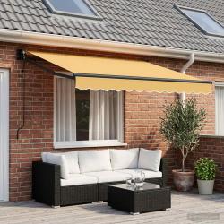 Store banne &eacute;lectrique, 100 % polyester, sable, pour la terrasse, 3,5 &times; 2 m