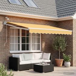 Auvent r&eacute;tractable &eacute;lectrique Sable 100% Polyester et Aluminium