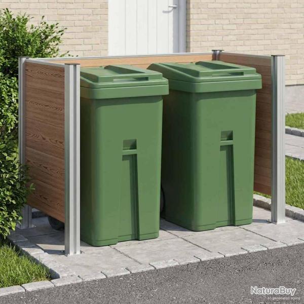 Cl�ture de poubelle Marron 161 x 85 x 115 cm Aluminium et WPC
