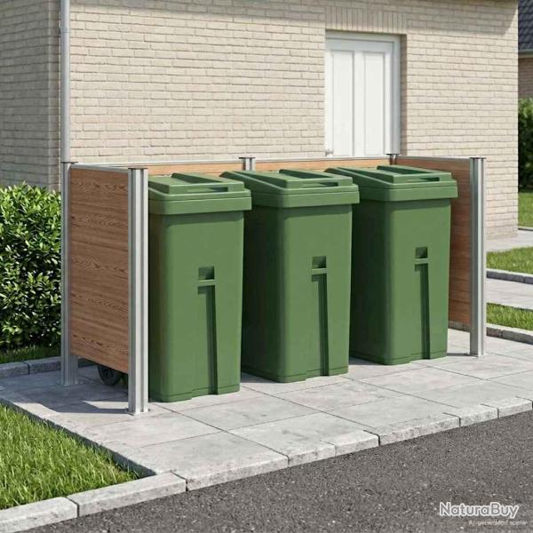 Cl�ture de poubelle Marron 237 x 85 x 115 cm Aluminium et WPC