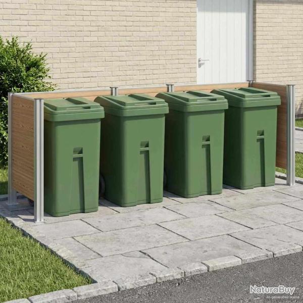 Cl�ture de poubelle Marron 315 x 85 x 115 cm Aluminium et WPC